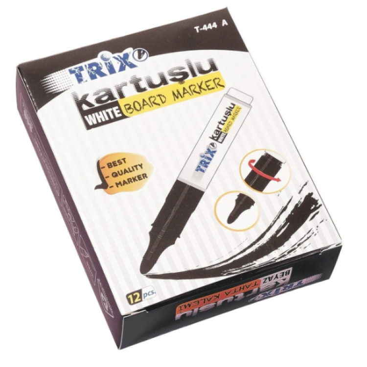 TRİX KARTUŞLU TAHTA KALEMİ SİYAH 12 Lİ