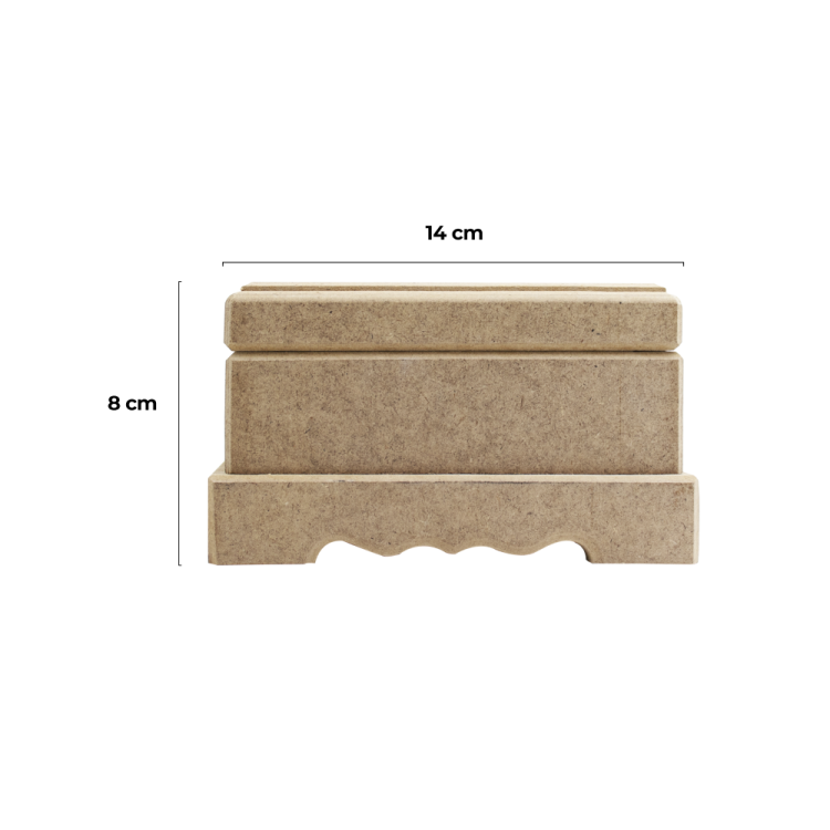 Ahşap Motifli Dikdörtgen Kutu (Küçük Boy) boyanabilir OBJE