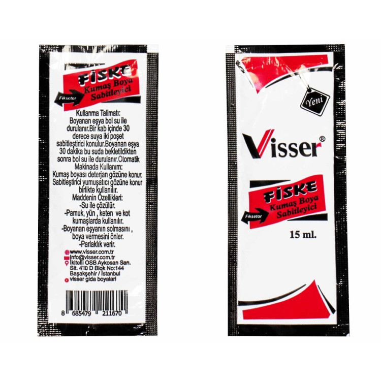 Fiske Kumaş Boyası Sabitleyici 12'li Paket Fiske Kumaş Boyası Sabitleyici 12'li Paket