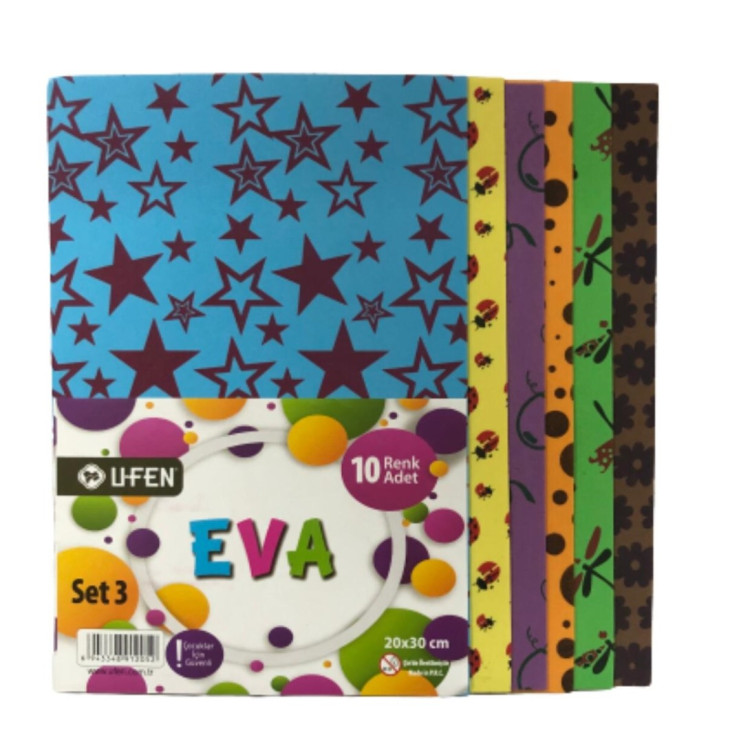UFEN A4 DESENLİ EVA SET3 10RENK
