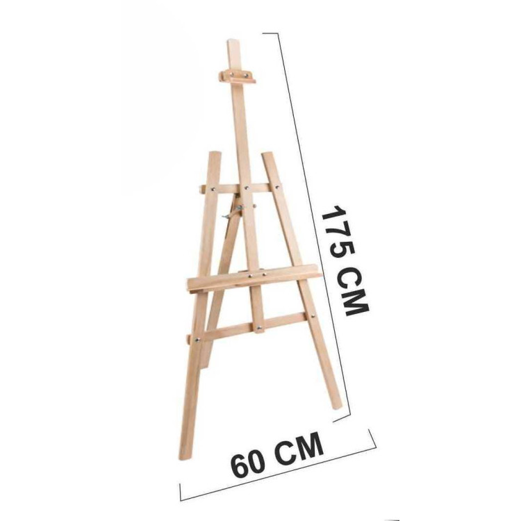 Şövale 170cm çam sehpası çift kanallı kutulu demonte
