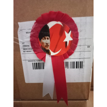 ATATÜRK KOKART ROZET KURDELELİ KARIŞIK (BOX25) *23nisan