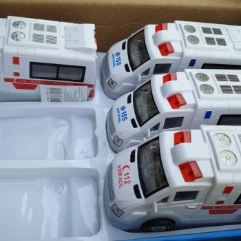 Polis + Ambulans Minibüsü Siren sesli ve Işıklı Polis + Ambulans Minibüsü Siren sesli ve Işıklı