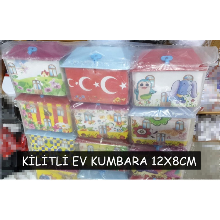 KİLİTLİ EV KUMBARA 12x8 *12 /han