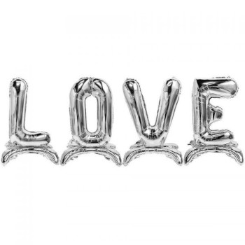 Love Ayaklı Gümüş Folyo Balon Set 80CM Love Ayaklı Gümüş Folyo Balon Set 80CM