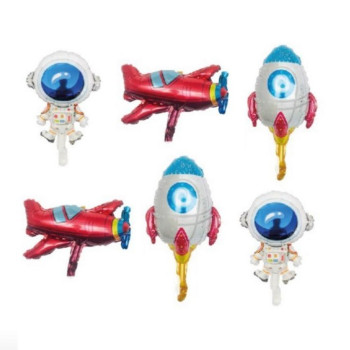 6’lı Astronot Set Folyo Balon 30CM -nohelyum 6’lı Astronot Set Folyo Balon 30CM -nohelyum
