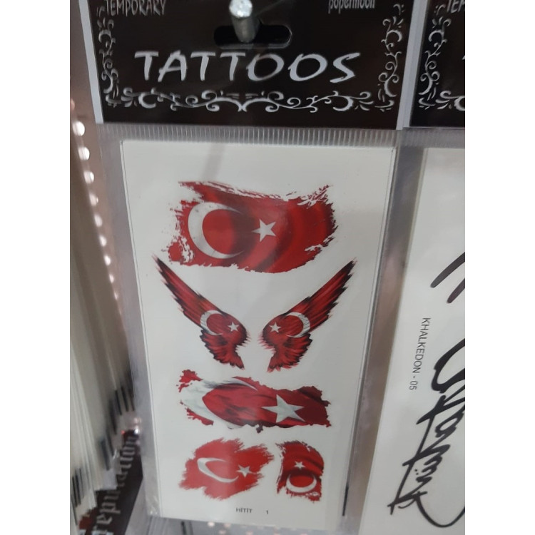 DÖGME STİCKER TÜRK BAYRAK 7 DESENLİ 20Lİ  *23nisan