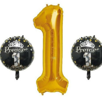 1 Yaş Rakam 3’lü Prenses Gold Set Folyo Set 1 Yaş Rakam 3’lü Prenses Gold Set Folyo Set