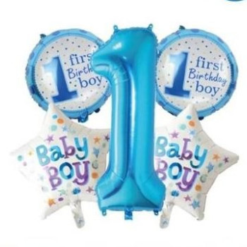 1 Yaş Mavi 5’li Set Folyo Balon 1 Yaş Mavi 5’li Set Folyo Balon