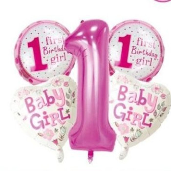 1 Yaş Pembe 5’li Set Folyo Balon 1 Yaş Pembe 5’li Set Folyo Balon