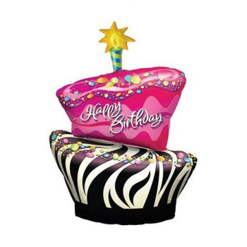 Zebra Strike Cake 2291 Folyo Balon 100cm Zebra Strike Cake 2291 Folyo Balon 100cm