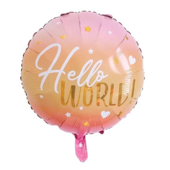 Hello World Yuvarlak Folyo Balon 50cm Hello World Yuvarlak Folyo Balon 50cm