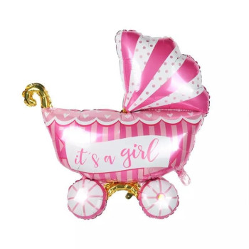 Bebek Arabası Pembe Folyo Balonu 75cm-45cm  Bebek Arabası Pembe Folyo Balonu 75cm-45cm