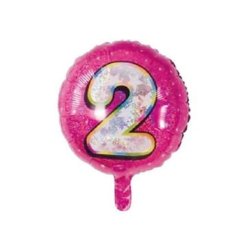 2 Yaş Rakam Pembe Folyo Balon 18inc 2 Yaş Rakam Pembe Folyo Balon 18inc