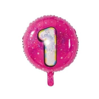 1 Yaş Rakam Pembe Folyo Balon 18inc 45cm 1 Yaş Rakam Pembe Folyo Balon 18inc 45cm