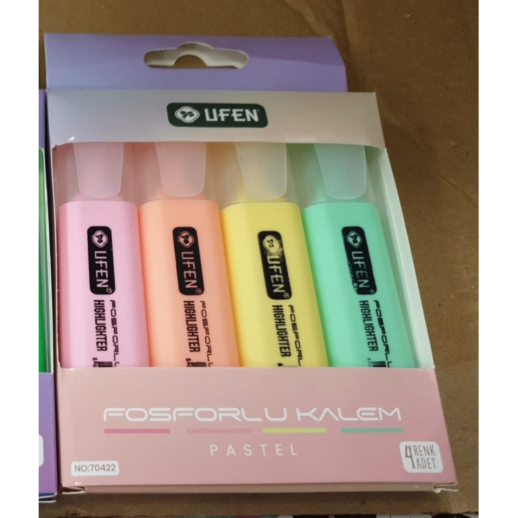 UFEN FOSFORLU İŞARET KALEM 4LÜ SET pastel