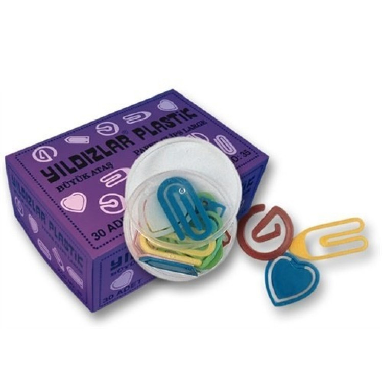 PLASTİK ATAÇ BÜYÜK 30LU / YIDIZLAR YLD-35