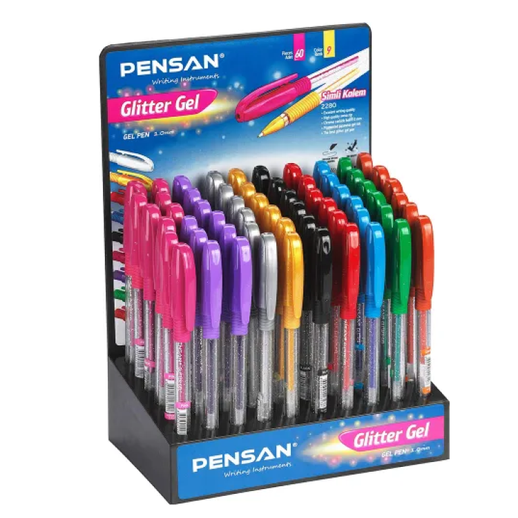 PENSAN 2280 1.0MM SİMLİ JEL KALEM GLİTTER GEL (BOX60)