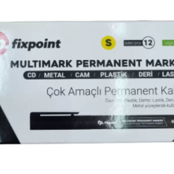 FİXPOİNT P-0349 SİYAH-S PERMANENT SİLGİLİ CD ASETATLI KALEM (BOX12)