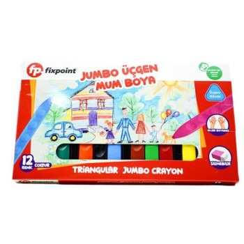 FİXPOİNT P-2138 ÜÇGEN JUMBO 12 RENK MUM BOYA (BOX12) FİXPOİNT P-2138 ÜÇGEN JUMBO 12 RENK MUM BOYA (BOX12)