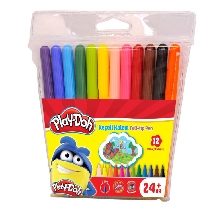PLAY-DOH KE005 12 RENK KEÇELİ KALEM 2 ML. PVC