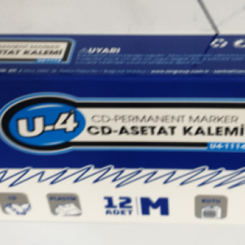 U4-1114 MAVİ-M PERMANENT SİLGİLİ CD ASETATLI KALEM (BOX12) U4-1114 MAVİ-M PERMANENT SİLGİLİ CD ASETATLI KALEM (BOX12)