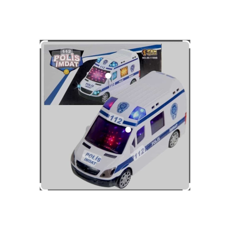 KUT.PİLLİ 3DLİ SESLİ 155 POLİS  16CM  ÇARP DÖN