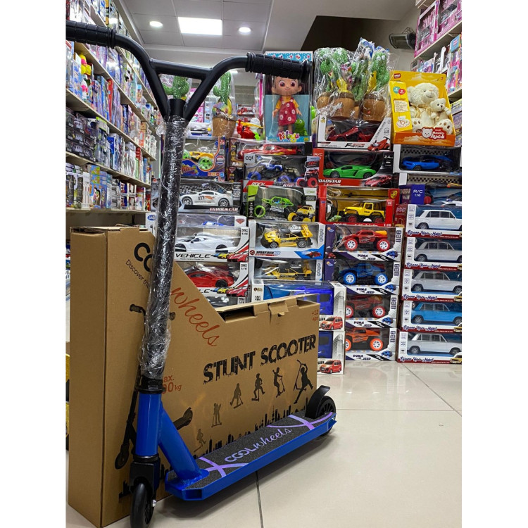 METAL 2 TEKER MAVİ STUNT SCOOTER 12+