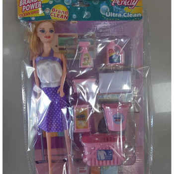 KART.BARBİE BEBEKLİ TEMİZLİK SETİ KART.BARBİE BEBEKLİ TEMİZLİK SETİ