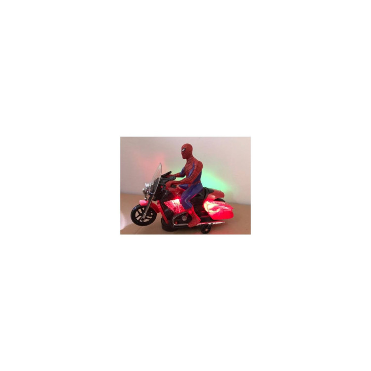 KUT.PİLLİ SPİDERMAN  MOTOR SESLİ IŞIKLI ÇARP-DÖN 20CM