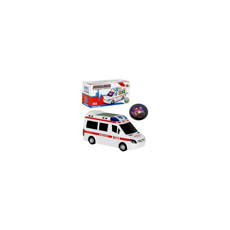KUT.PİLLİ 3D IŞIKLI SESLİ BÜYÜK 112 AMBULANS 20CM
