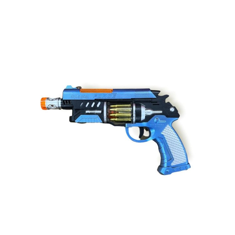 PVCDE PİLLİ SESLİ IŞIKLI SİLAH DÖNER MERMİLİ ÜSTÜ HAREKETLİ