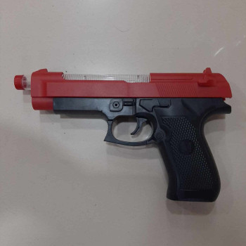 PVC'DE PİLLİ SESLİ IŞIKLI TABANCA ÜSTÜ HAREKETLİ 20CM PVC'DE PİLLİ SESLİ IŞIKLI TABANCA ÜSTÜ HAREKETLİ 20CM