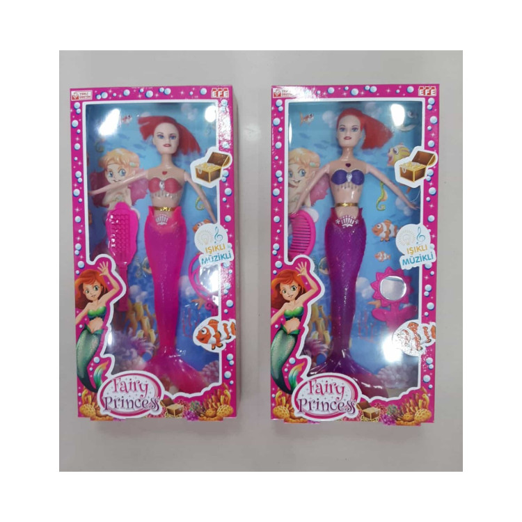 KUT.MÜZİKLİ IŞIKLI DENİZ KIZI BEBEK 30CM