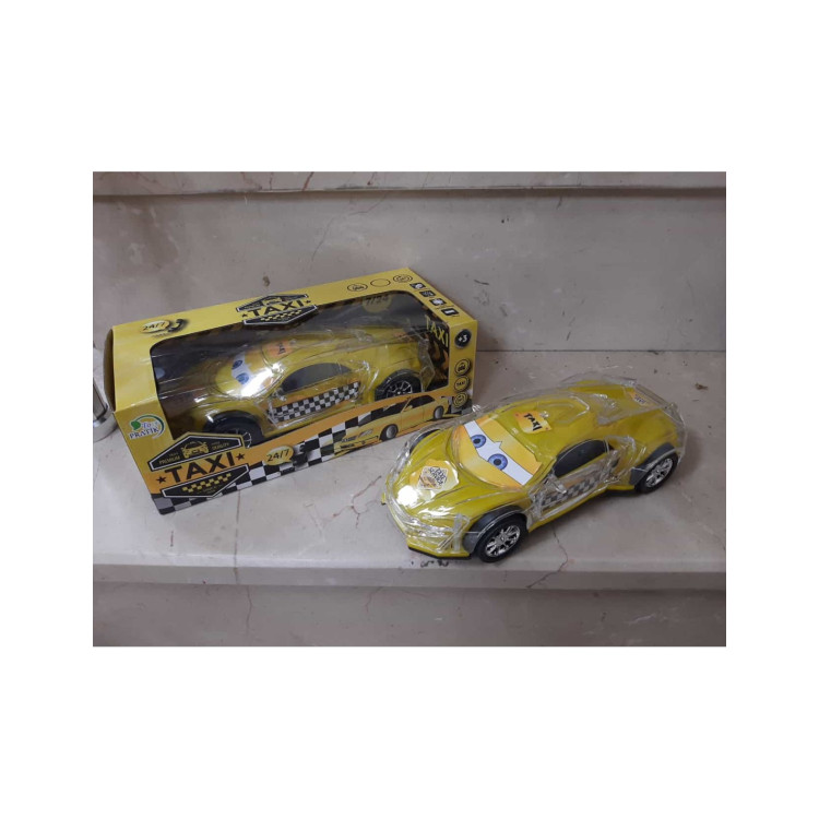 KUT.PİLLİ SESLİ IŞIKLI PARLAK SARI TAKSİ ÇARP-DÖN 23CM