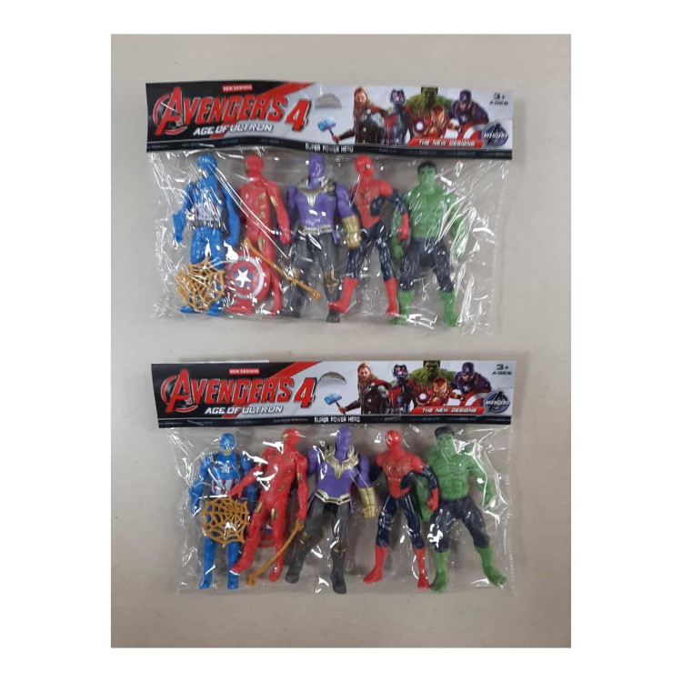 PVC'DE 5'Lİ SÜPER KAHRAMANLAR 12CM