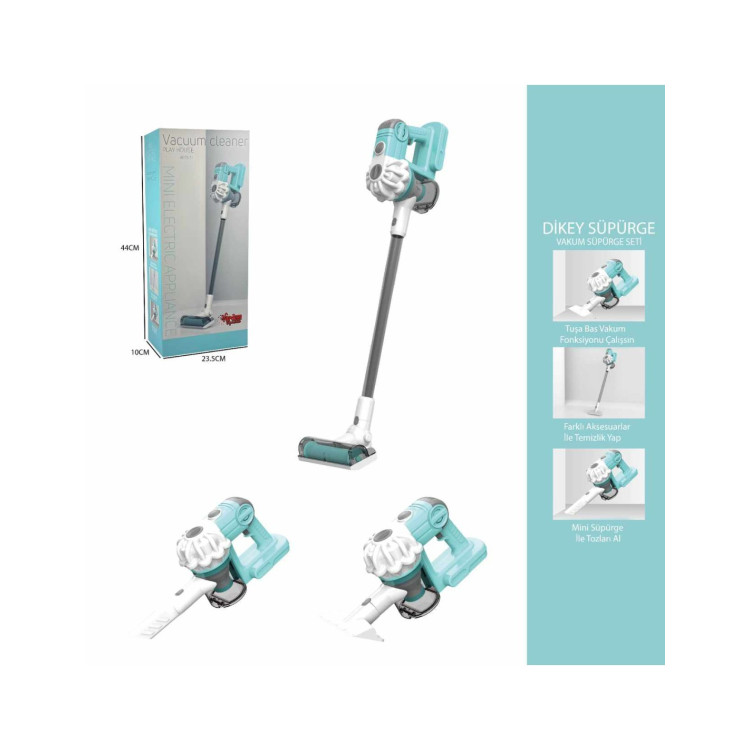 KUT.PİLLİ Dikey Elektrik Süpürgesi Yeşil-Gri (3 in1 )