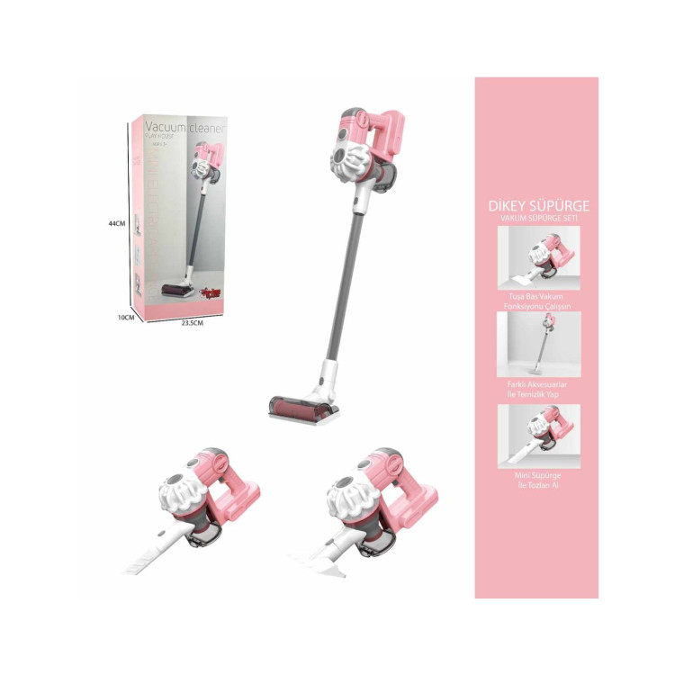 KUT.PİLLİ Dikey Elektrik Süpürgesi Pembe (3 in1 )