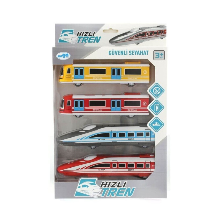 KUT.4LÜ ÇEK BIRAK HIZLI TREN SET  18cm
