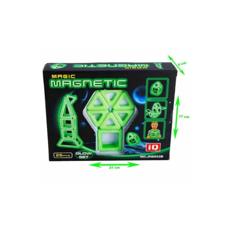 KUT. 26 PCS MANYETİK LEGO SİHİRLİ PARLAYAN