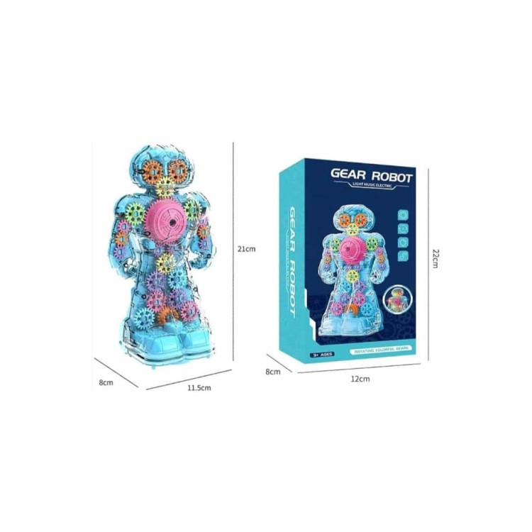 KUT.PİLLİ ÇARKLI MEKANİK ROBOT 20CM ÇARP-DÖN