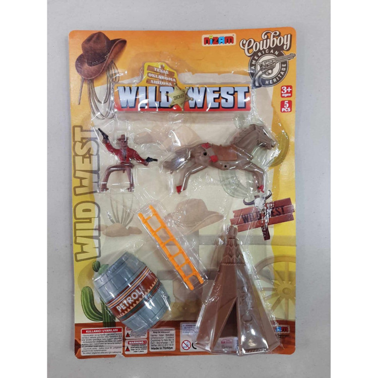 KART.5 PCS KOVBOY VAHŞİ BATI SET