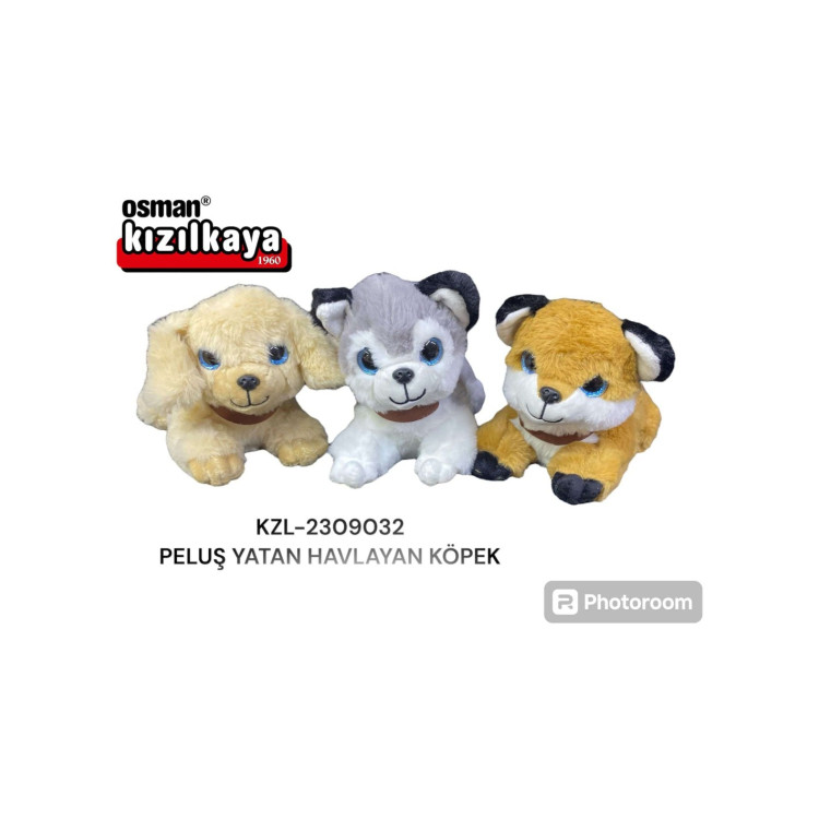 25 CM PELUŞ  SESLİ YATAN KÖPEK 25CM