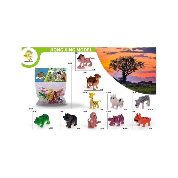 PVCDE 10LU MİNİ VAHŞİ HAYVANLAR 5CM