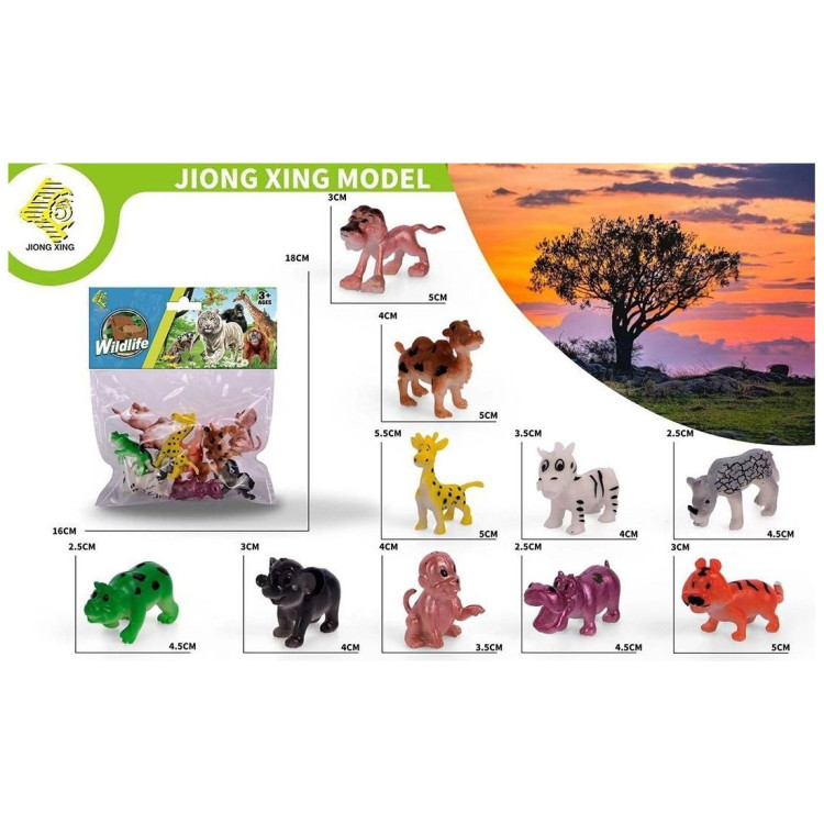 PVCDE 10LU MİNİ VAHŞİ HAYVANLAR 5CM
