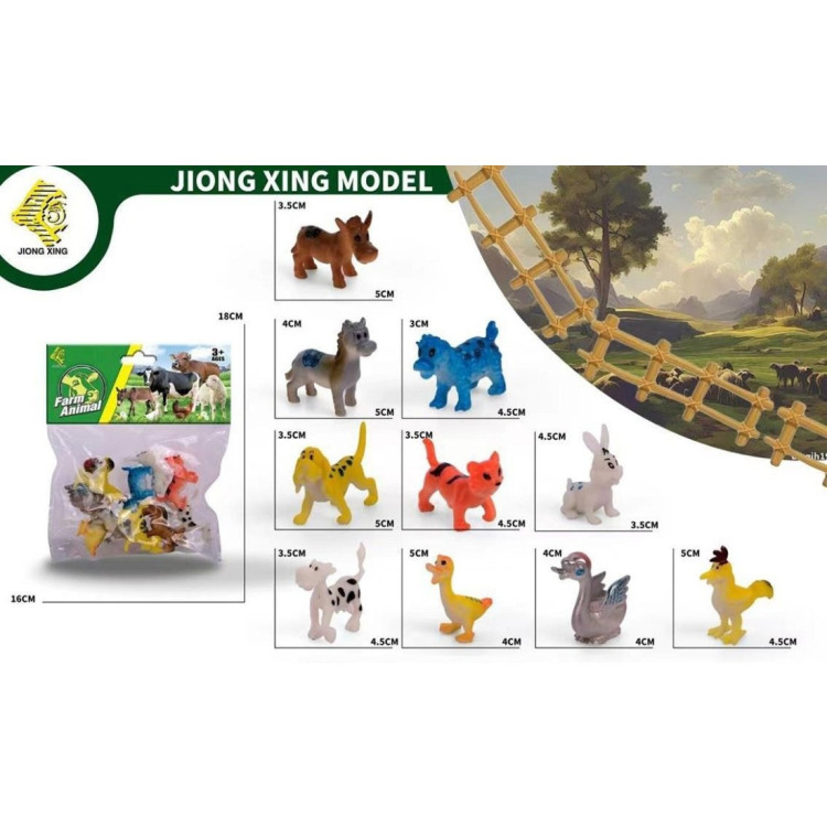 PVCDE 10LU MİNİ ÇİFTLİK HAYVANLARI 5CM