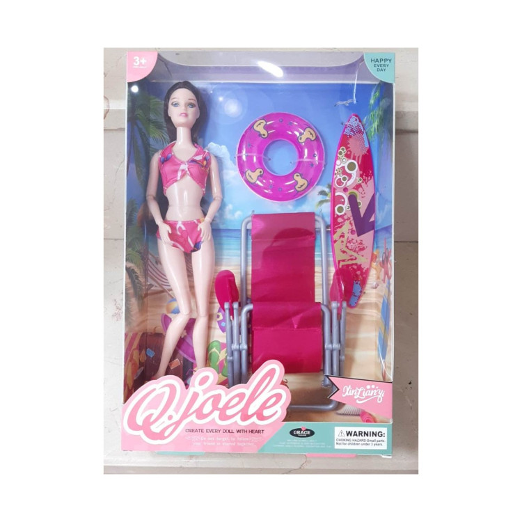 KUT.PLAJ AKS. EKLEMLİ BARBİE BEBEK SET