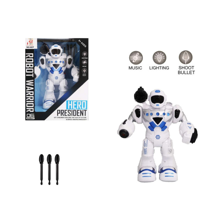 KUT.PİLLİ SESLİ IŞIKLI YÜRÜYEN OK ATAN ROBOT