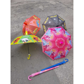 BARDAKLI KUMAŞ ÇOÇUK ŞEMSİYESİ UZUN BOY  8 TELLİ DÜDÜKLÜ
