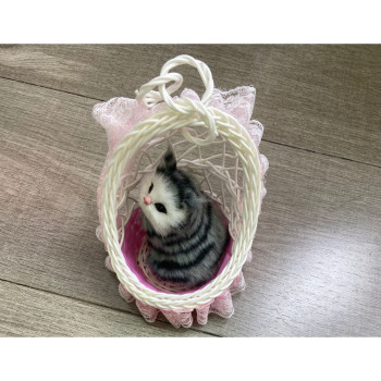 PVC'DE SESLİ SEPETLİ KEDİ 10CM PVC'DE SESLİ SEPETLİ KEDİ 10CM